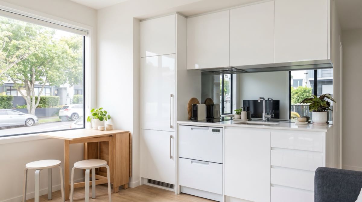Compact apartment kitchen with clever storage